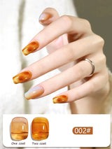 1-12PCS 12ML Ice Clear Amber Gel Nail Polish 2025 Autumn and Winter Popular White Transparent Caramel Color Nail Gel Nail Art