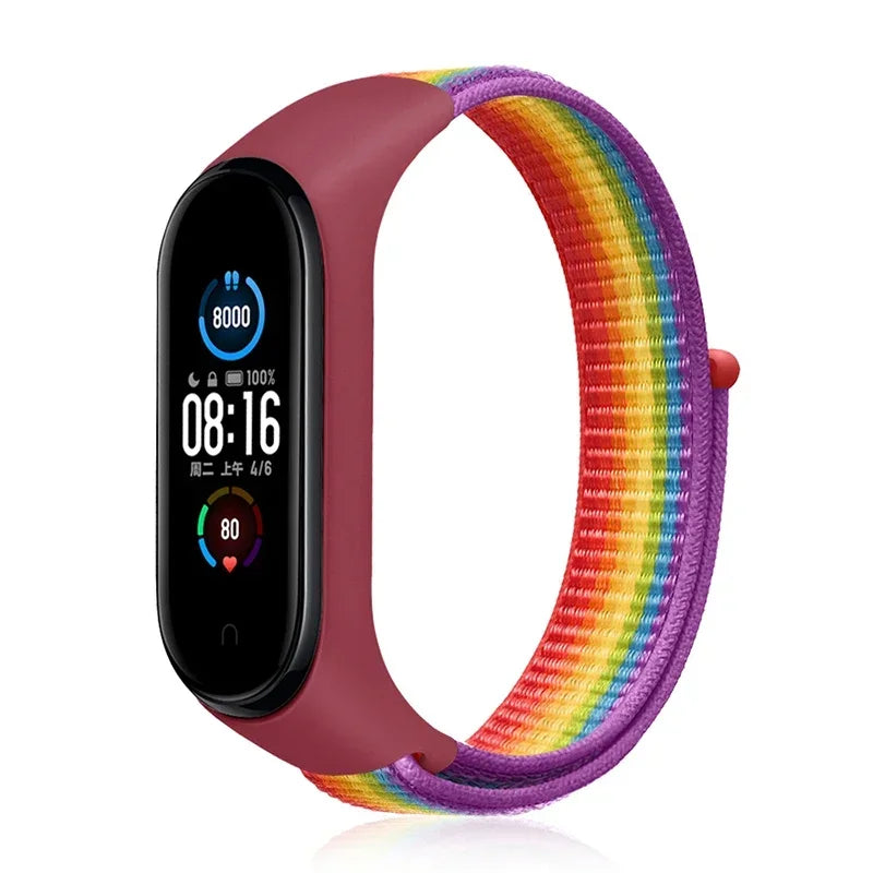 Bracelet For Mi Band 6 7 Strap Nylon Sport loop watch Belt Pulseira Correa Mi band 4 Wristband for xiaomi Mi band 5 4 3 Bracelet - Lootquake