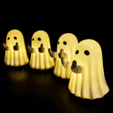 Glowing Ghost Night Light with Warm Light, Cute Halloween Table Decor for Bedroom Desk - Festive Desktop Ornament