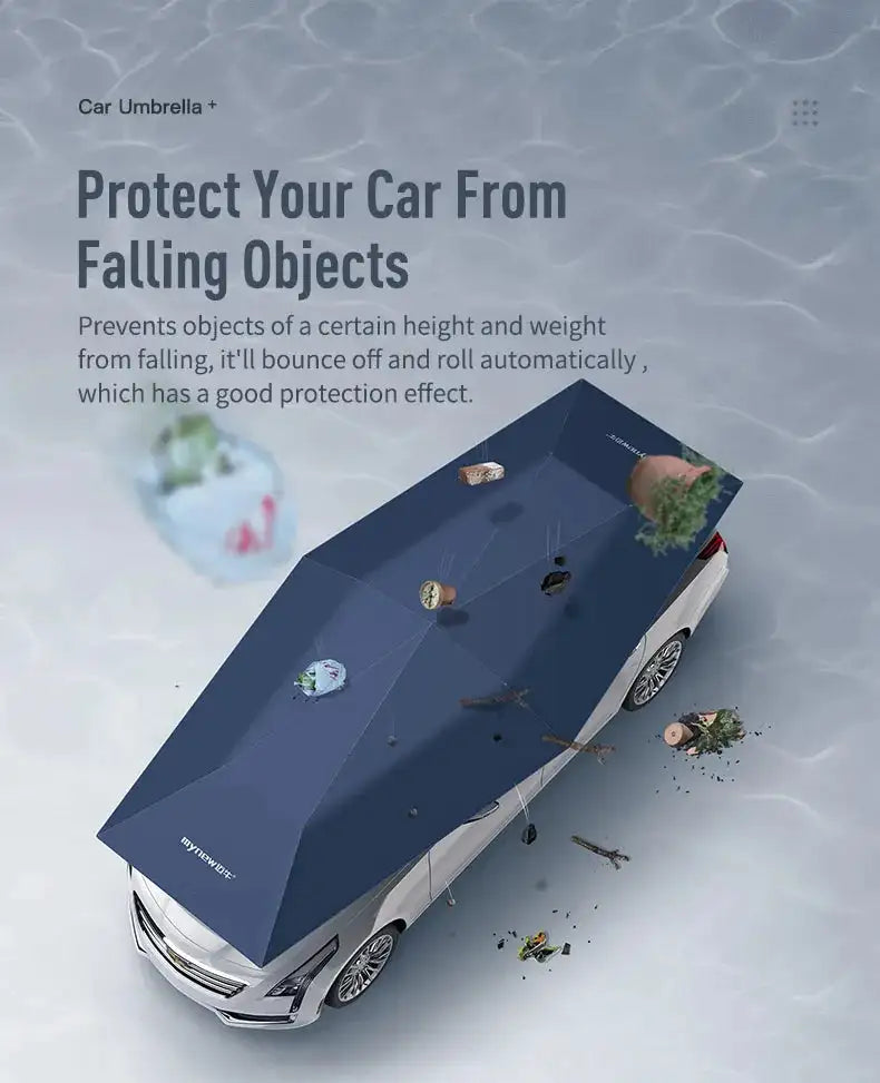 Car Umbrella Semi-Automatic Awning Tent Auto Smart Insulated Cover Outdoor Waterproof Folded Portable Canopy Cover Sun Shade - Lootquake
