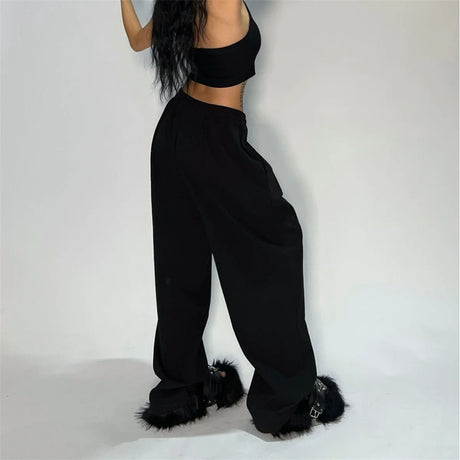 Women American Vintage Baggy Pants Y2K Hip Hop Joggers Oversized Trousers Female Casual Sports Sweatpants Spring Fall Streetwear - Lootquake