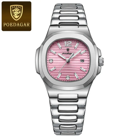 POEDAGAR Luxury Square Watch For Woman Luminous Waterproof Date Ladies Watch Elegant Women's Quartz Watches Simple Female Clock - Lootquake