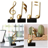 Music Note Sculpture Resin Tabletop Decor for Bookshelf Fireplace Cabinet Office Home Gift Musical Theme Art Statue Ornament