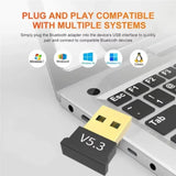 Adaptador USB Bluetooth 5.3 Adaptador inalámbrico Bluetooth 5.1 para PC Portátil Altavoz inalámbrico Receptor de audio Transmisor USB