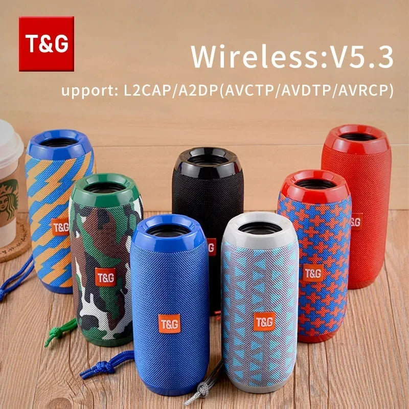 Enceinte Bluetooth TG117, enceinte portable sans fil, caisson de basses stéréo étanche pour l'extérieur, compatible avec radio TF