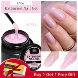 BORN PRETTY 60/30 ml Gel de extensión de uñas de gelatina dura Esmalte de uñas de gel Uñas francesas Nude Rosa Blanco Transparente Suministros de uñas Gel para extensión