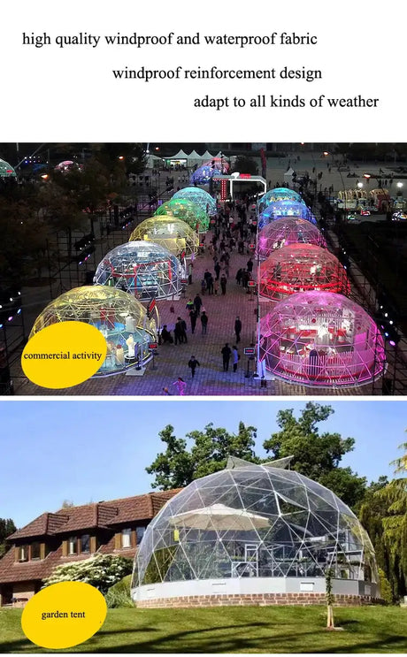 3.6M TPU Transparent Clear Bubble Dome Tent / Outdoor Event Party Camping Cafe Dining Plastic PVC Garden Igloo Dome Tent Luxury - Lootquake