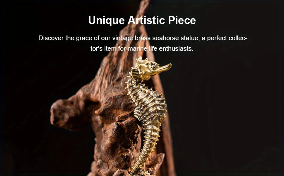 Brass Seahorse Sculpture Copper Seahorse Statue Mascot Exquisite Crafts Ornaments Office Decoration Business Gift