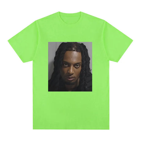 Rapper Playboi Carti Mugshot Graphic T-shirt Men's Fashion Vintage Hip Hop T Shirt Casual Cotton Short Sleeve Oversized T-Shirts - Lootquake