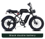 Bicicleta eléctrica retro de 1500 W, 48 V, 36 Ah, 20 x 4 pulgadas, neumáticos anchos, para montaña y nieve, AKEZ, motocicleta para adultos.