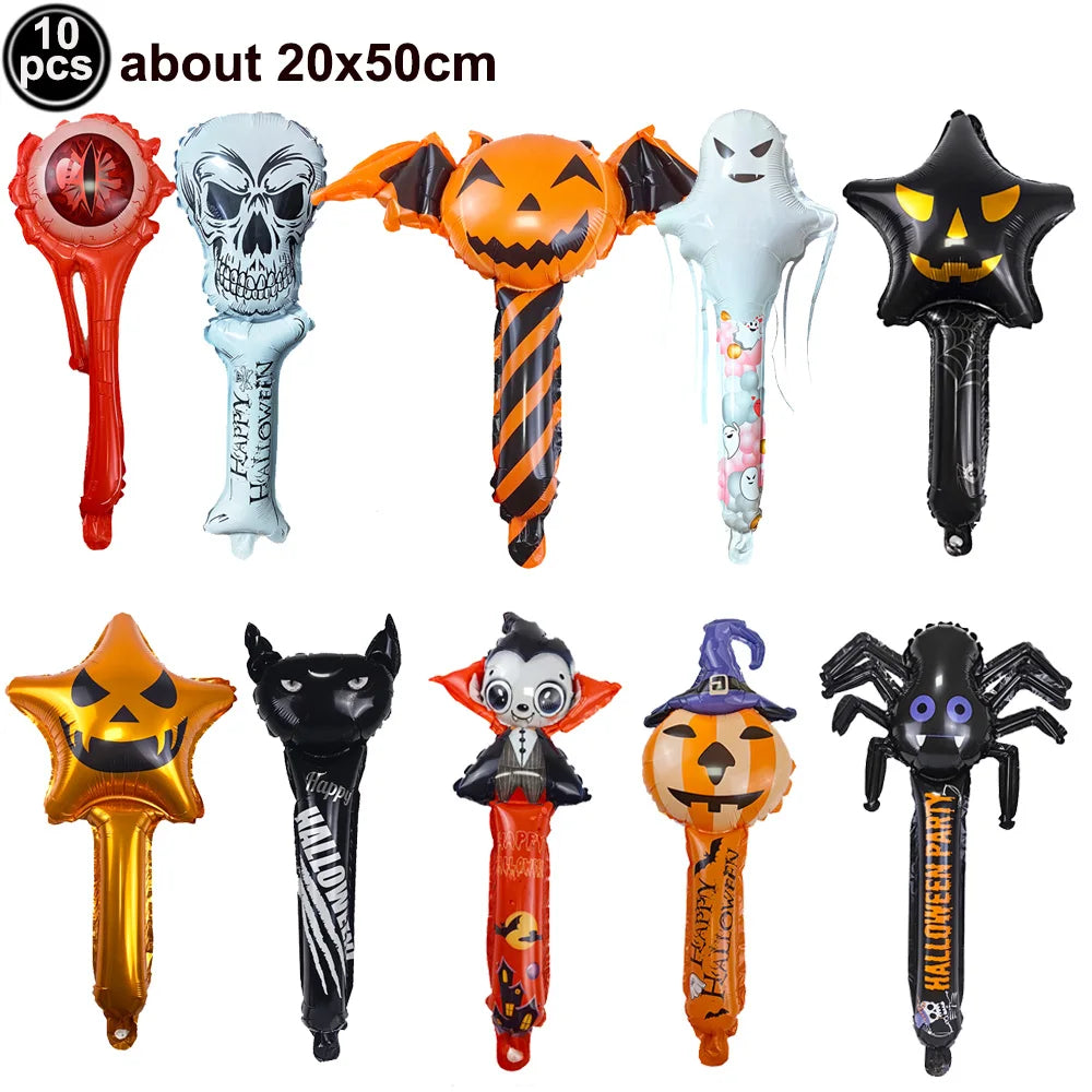 Halloween Theme Standing Balloon Pumpkin Haunted House Spider Cat Foil Balloon Happy Halloween Decor Supplies Kids Gifts