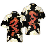 All Over Print Flame Dragon Pattern Hawaiian Shirts For Men Summer Short Sleeve Button Up Beach Shirts Blouse Mens Streetwear - Lootquake