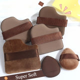 6PCS Chocolate Makeup Blender Cosmetic Puffs Air Cushion Foundation Sponge Loose Powder Puff Fit The Face Cosmetic Beauty Tools
