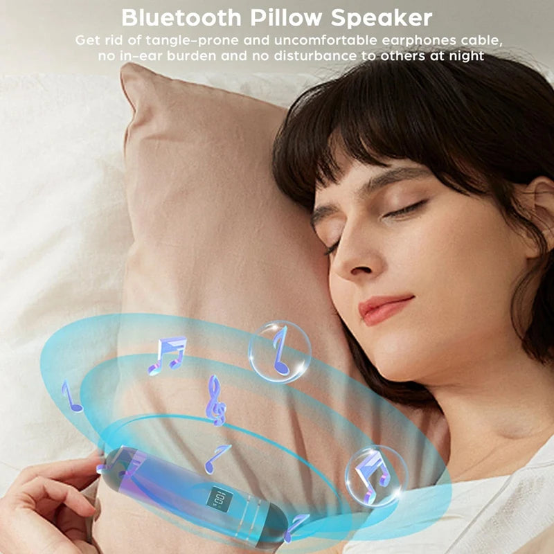 Enceinte Bluetooth sans fil à conduction osseuse, portable, à placer sous l'oreiller, carte TF 32 Go intégrée pour dormir