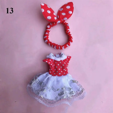 Dolls Clothes Suit For 16cm Doll Dress Up Accessories Sleeveless Top Casual Pants Denim Grid Dress Skirt Daily Wear Accessories - Lootquake