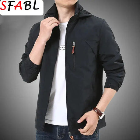 Outdoor Waterproof Jacket Men Breathable Quick Dry Hooded Jacket Coat Windbreaker Jacket Men Multi-Pockets Summer Windbreaker - Lootquake