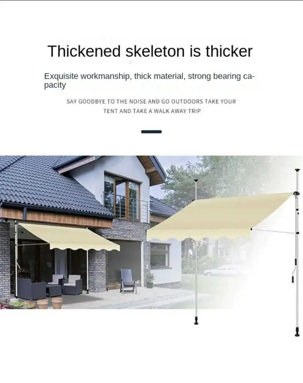 Awnings Rain and Snow Resistant UV Resistant Folding and Telescopic Canopy Tent Outdoor Garden Balcony Roof Courtyard Sunshade - Lootquake