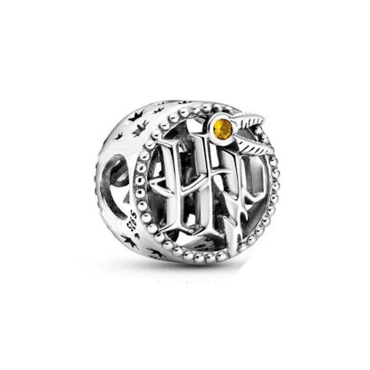 MINISO Charms de plata de ley 925 para pulseras originales de Harry Potter de 3 mm, colgantes para mujer, joyería DIY, regalos