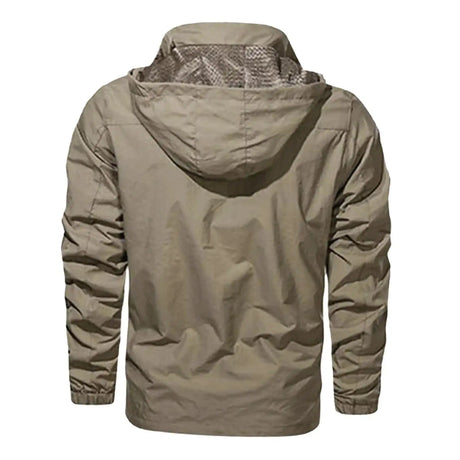 New Functional Waterproof Jacket Men's Autumn Casual Rainproof Detachable Cap Work Coat Hiking Mountain Windproof Windbreaker - Lootquake