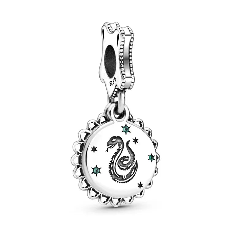 MINISO Charms de plata de ley 925 para pulseras originales de Harry Potter de 3 mm, colgantes para mujer, joyería DIY, regalos