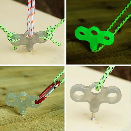 10/15pcs Camping Glow Deck Nails Outdoor Travel Hiking Tent Accessories 3 Holes Screw Spikes Luminous Metal Canopy Pegs Stakes - Lootquake