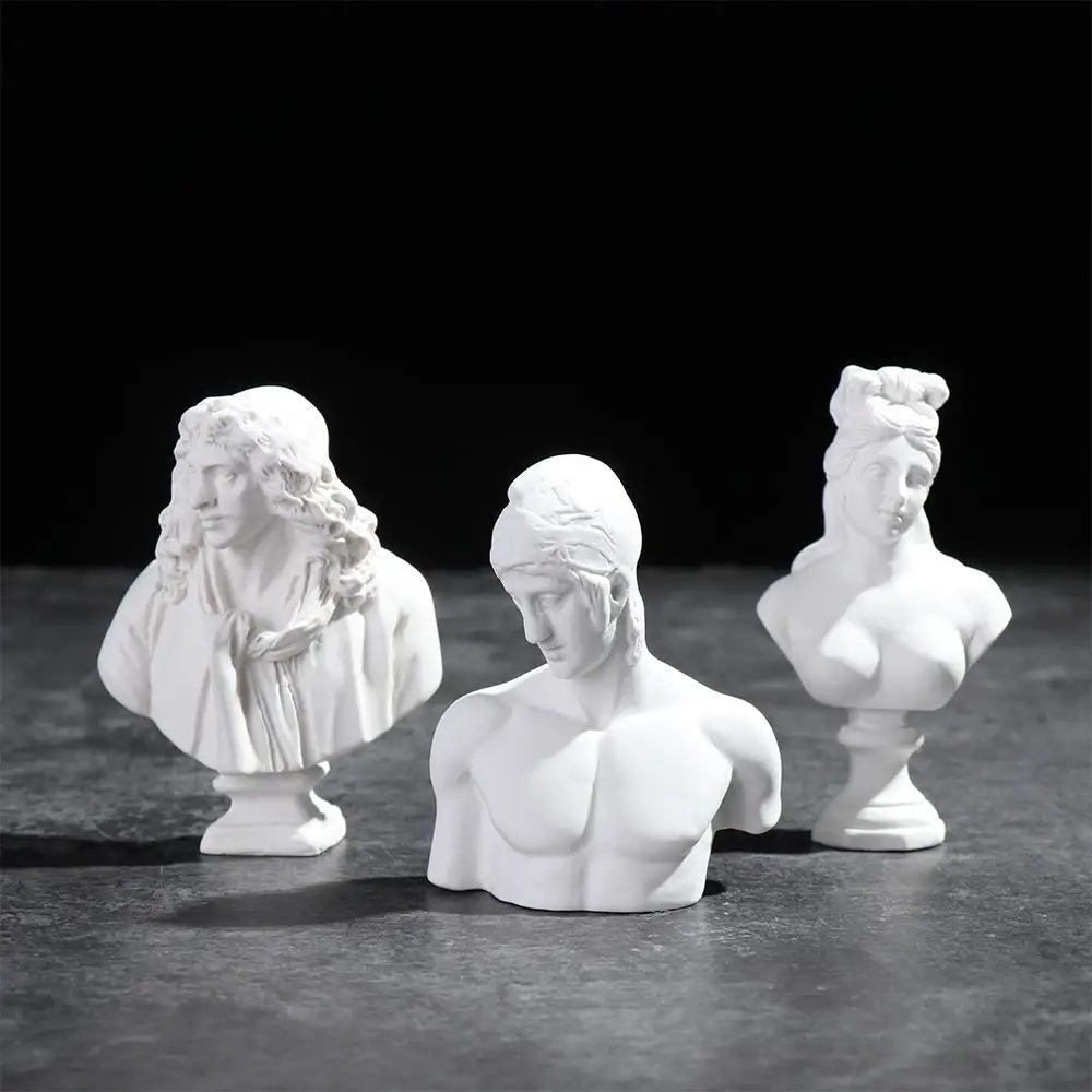 Nordic Style Gypsum Portraits Plaster Bust Statue Greek Mythology Figurine Famous Sculpture Desktop Ornament Drawing Practice