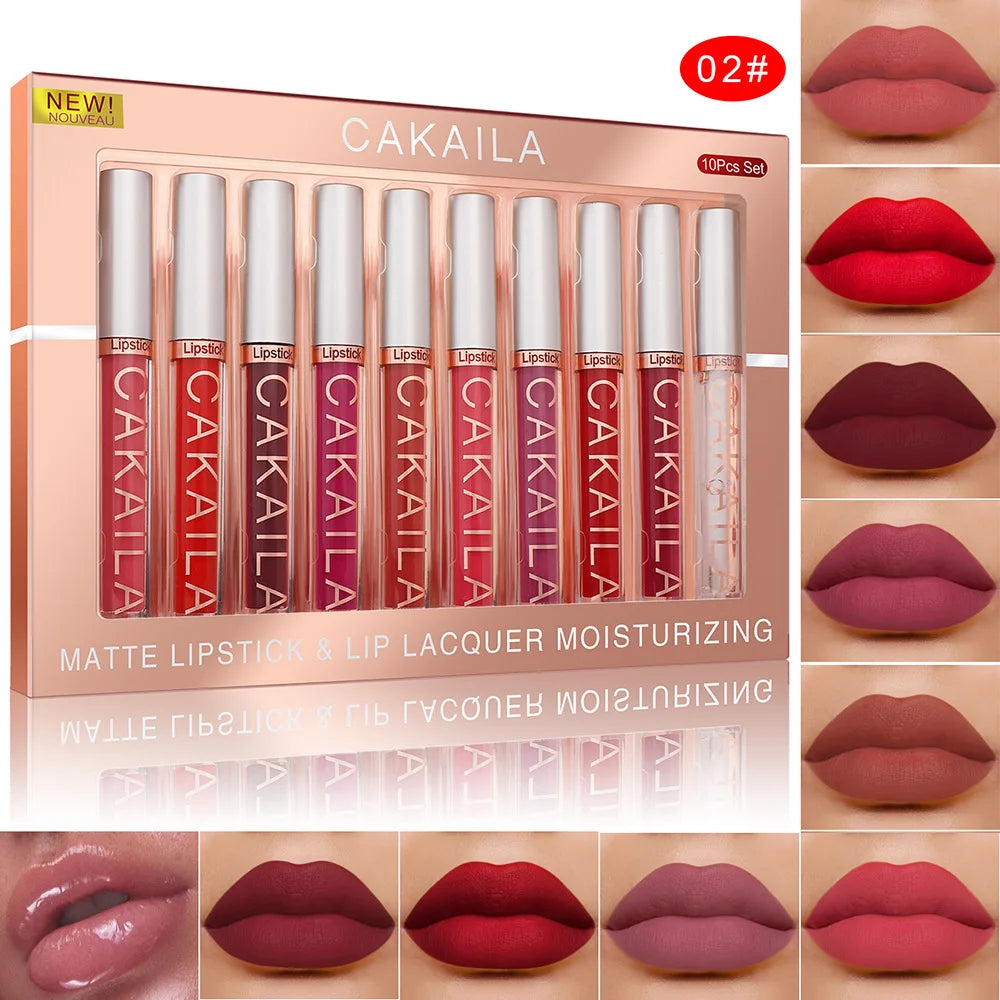 El set de labiales es resistente al agua, al sudor y no se corre fácilmente. Su textura es sedosa, suave y no se reseca.