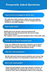 Altavoz Bluetooth inalámbrico de pared con sonido envolvente 3D, radio FM multifuncional, subwoofer portátil para exteriores, batería de larga duración