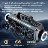 Enceinte Bluetooth sans fil haute puissance 300 W, portable, étanche IPX6, idéale pour les fêtes en extérieur.