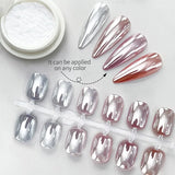 Moonlight Mirror Nail Powder Aurora Silver Glitter Metallic Effect UV Gel Polish for Manicure DIY Nail  Art Design Decoration