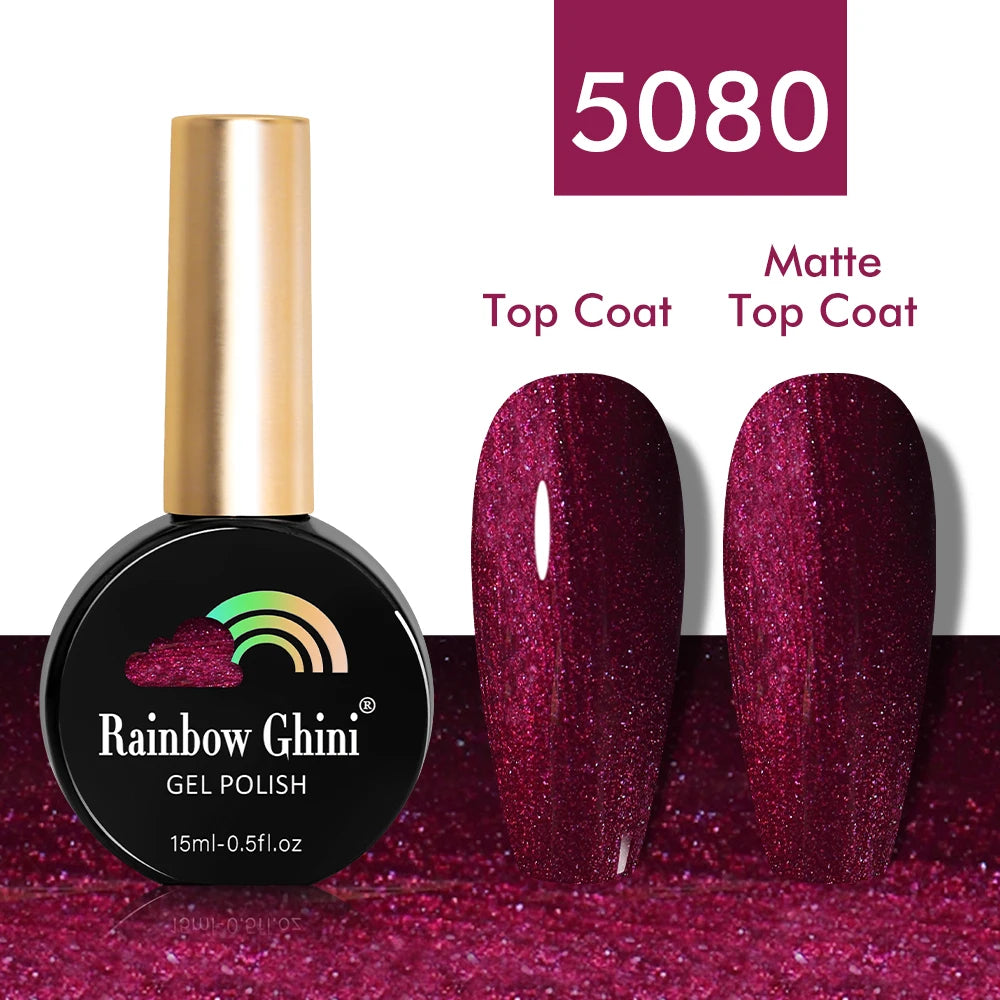 Rainbow Ghini UV LED Glitter Purple Gel Nail Polish 15ml Manicure Art Accessories Nail Glue Supplies for Professionals Varnishes