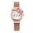 Hello Kitty Diamond  Watch Cat Bow Kawaii Pink Ladies Gold Sliver Metal Jewelry Cartoon Magnetic Watch Girlfriend Birthday - Lootquake