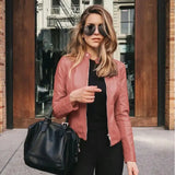New Vintage Women PU Leather Bomber Jacket Fashion Casual Autumn Winter Zipper Windbreaker Streetwear Female Blazer Y2K Clothes - Lootquake