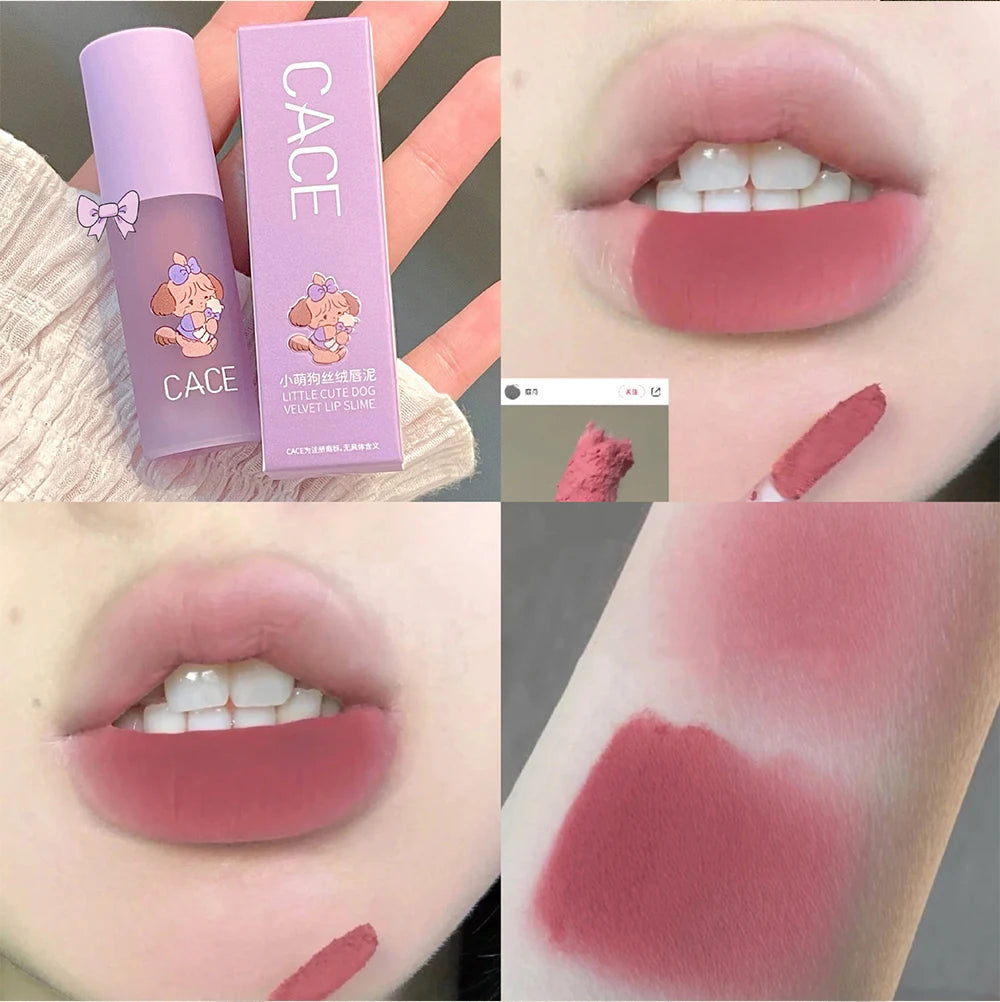 New Lovely Matte Liquid Lipstick Velvet Nude Red Lip Gloss Long Lasting Non-stick Cup Lip Mud Tint Cream Beauty Makeup Cosmetics