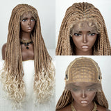 36" 613 Blonde Braided Wig | Lace Front | Baby Hair | Colored Braids