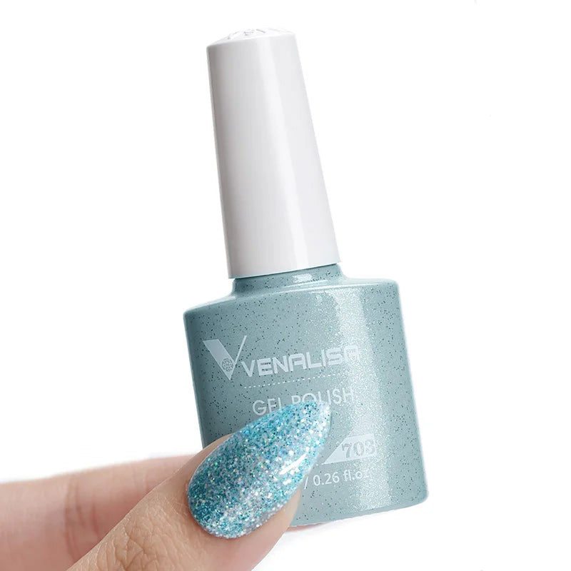 Venalisa Nail Gel Polish 7.5ml #758 Funny Bunny Milky White VIP3 Collection Long Wear Diamond Top Coat Soak Off UV LED Gel Nail