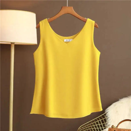 Original New Arrival 2024 Summer Fashion Brand Sleeveless Top Women's Chiffon Shirt Loose Plus Size Show Clothing Shirt Blouse - Lootquake