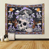 1pc Skeleton mushroom pattern tapestry, moon sun mandala tapestry, room decoration wall hanging