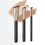 Brochas de maquillaje para base, corrector y ojeras, en ángulo, sin costuras, sintéticas, para cremas líquidas, cosméticas, herramientas de maquillaje facial