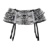 Women Rock Goth Skull Harajuku Graphic Print Lace Y2k Tank Top Streetwear Hip Hop Crop top Sexy Punk Fashion Sleeveless Top EMO - Lootquake