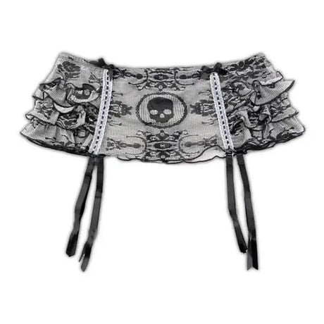 Women Rock Goth Skull Harajuku Graphic Print Lace Y2k Tank Top Streetwear Hip Hop Crop top Sexy Punk Fashion Sleeveless Top EMO - Lootquake