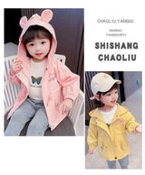 Girls Windbreaker Medium Length Coat Spring and Autumn New Children's Fashion Hooded Coat Little Girl Trench Coat - Lootquake