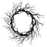 Halloween Wreath Black Branch Garland with LED Light Horror Party Haunted Festival Branch Wreath Hanging Room Halloween Decor