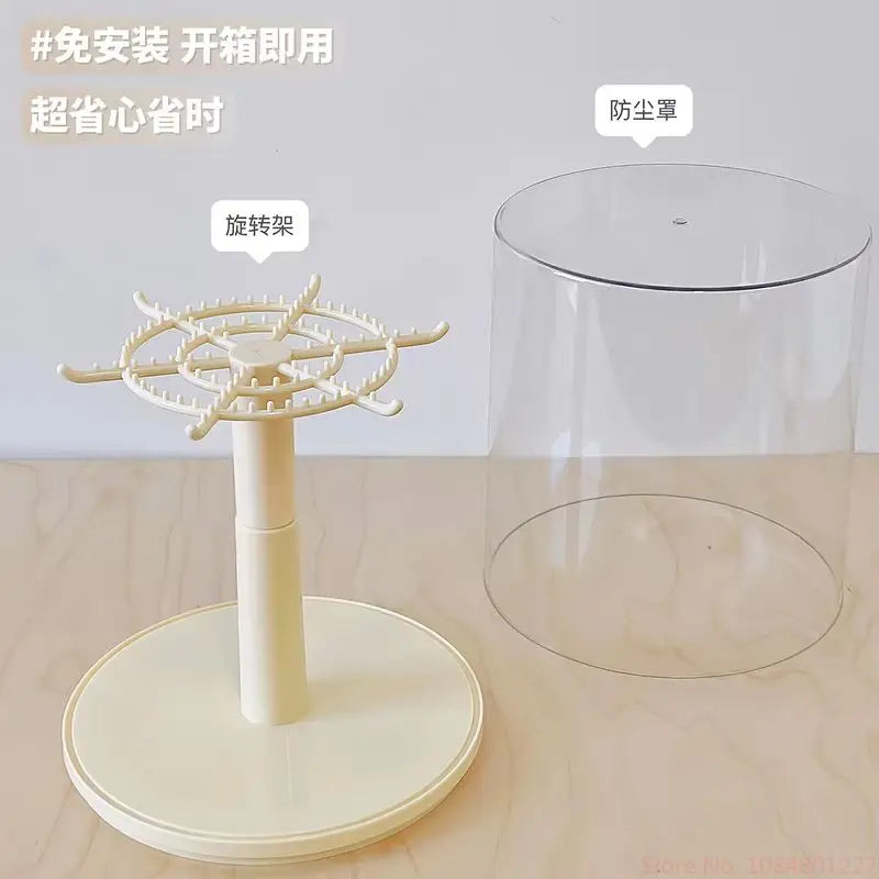 Labubu Pendant Display Box Rotating Transparent Labubu Doll Handmade Storage Display Stand Decorat Ornaments Collection Gifts