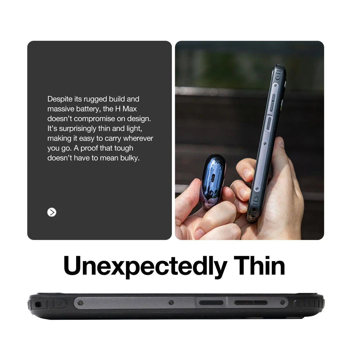 [Première mondiale] Smartphone robuste AGM H MAX, batterie 10 000 mAh, 4 Go + 128 Go, écran HD+, 3 emplacements pour cartes, NFC, OTG, charge inversée, étanche