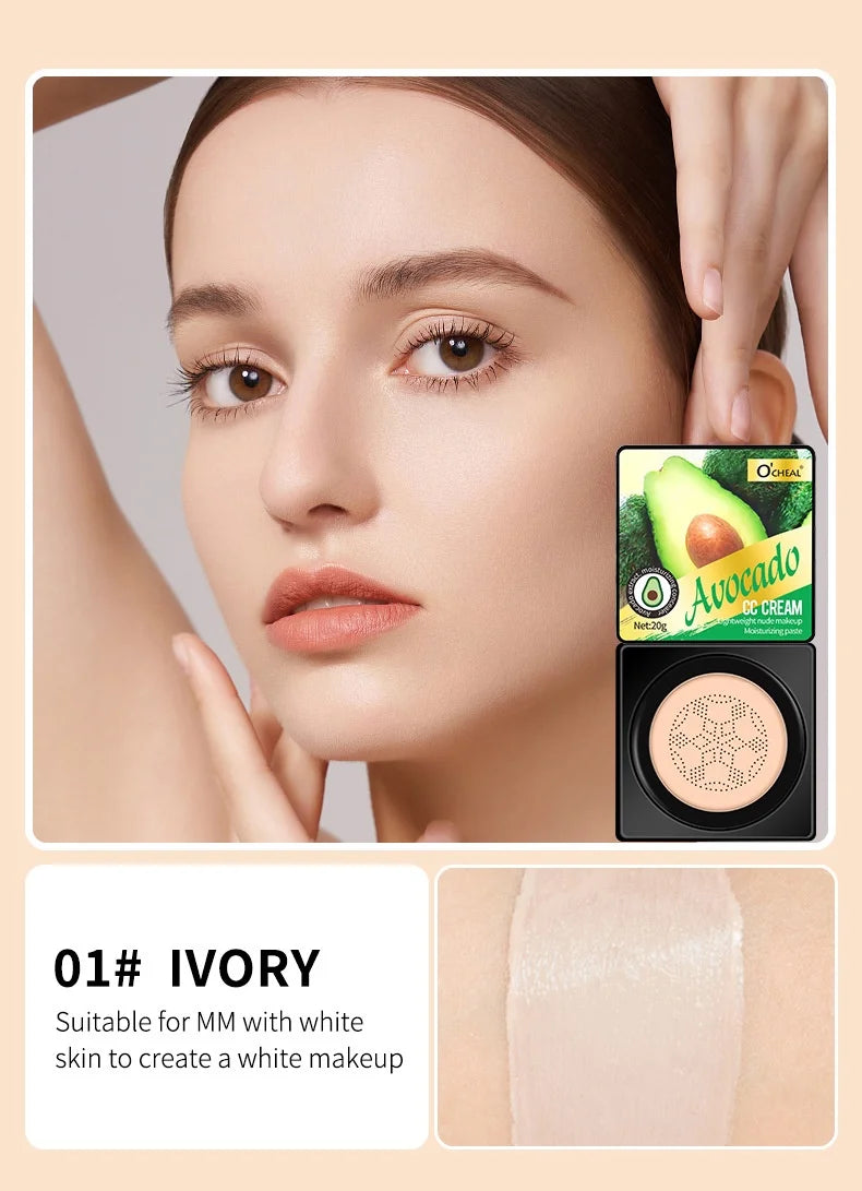 Base de maquillaje ligera con colchón de aire, crema CC, corrector hidratante natural, tono de piel uniforme, maquillaje de contorno de larga duración, cosméticos
