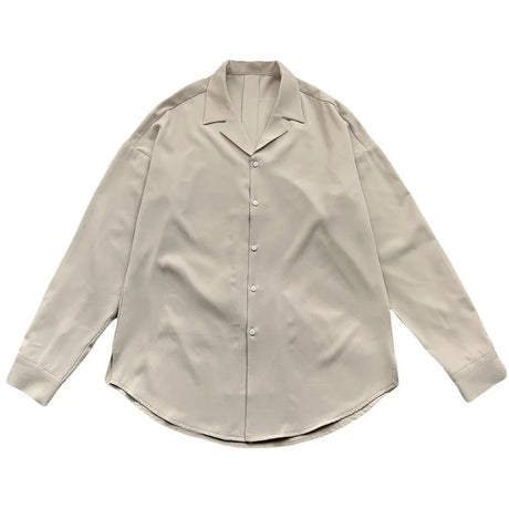 Apricot Black White Shirt Men Fashion Social Mens Dress Shirt Korean Loose Casual Long-sleeved Shirts Mens Formal Shirt M-3XL - Lootquake