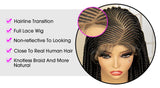 36" Full Lace Afro Cornrow Wig | Knotless Box Braids | Kanekalon Hair | For Black Women
