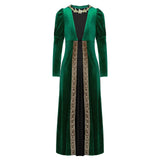 Girls Velvet Medieval Princess Dress Long Sleeve Renaissance Retro Robe Ancient Roman Long Dress for Halloween Carnival Party - Lootquake