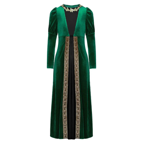 Girls Velvet Medieval Princess Dress Long Sleeve Renaissance Retro Robe Ancient Roman Long Dress for Halloween Carnival Party - Lootquake